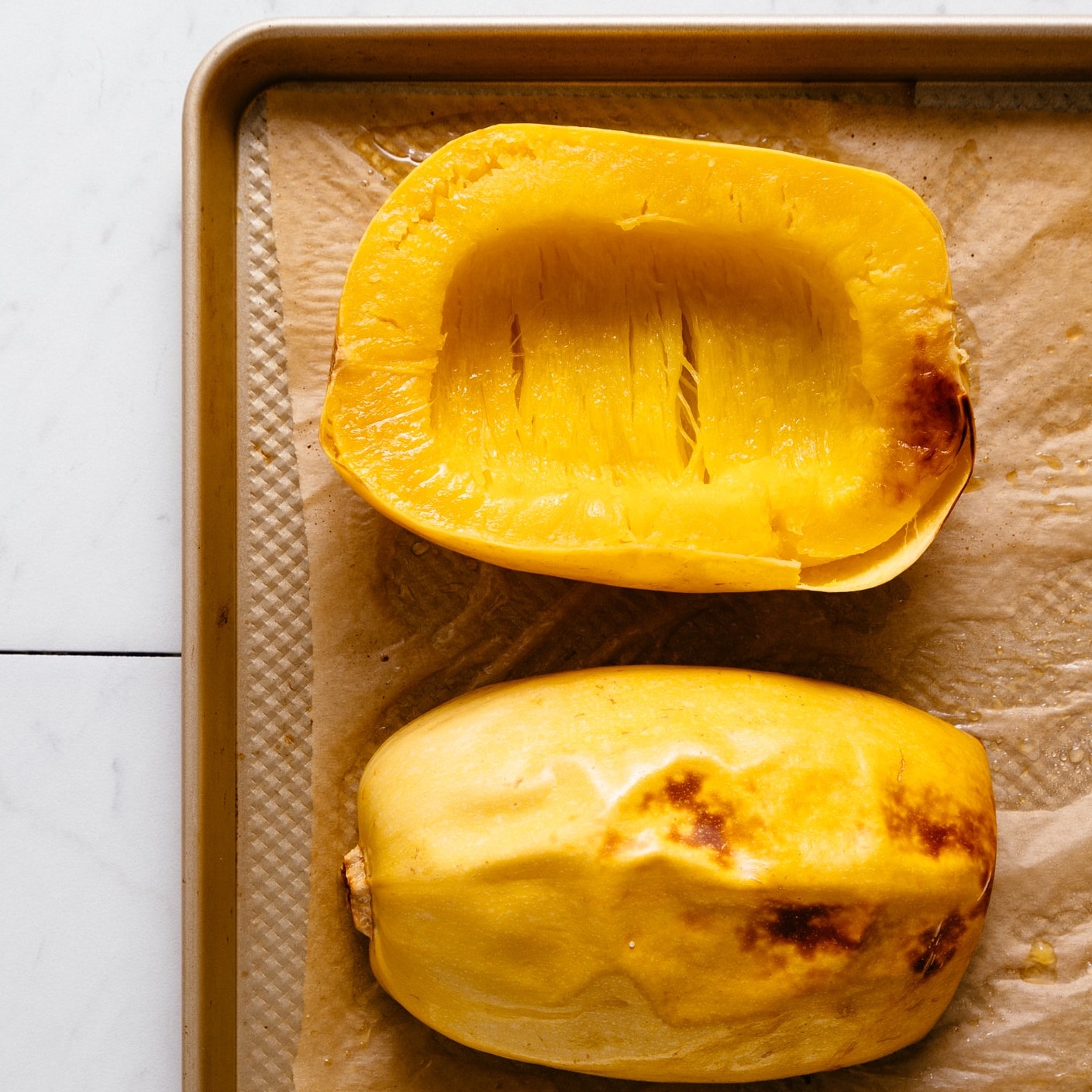 Perfectly roasted spaghetti squash made with our How to Roast Spaghetti Squash Tutorial