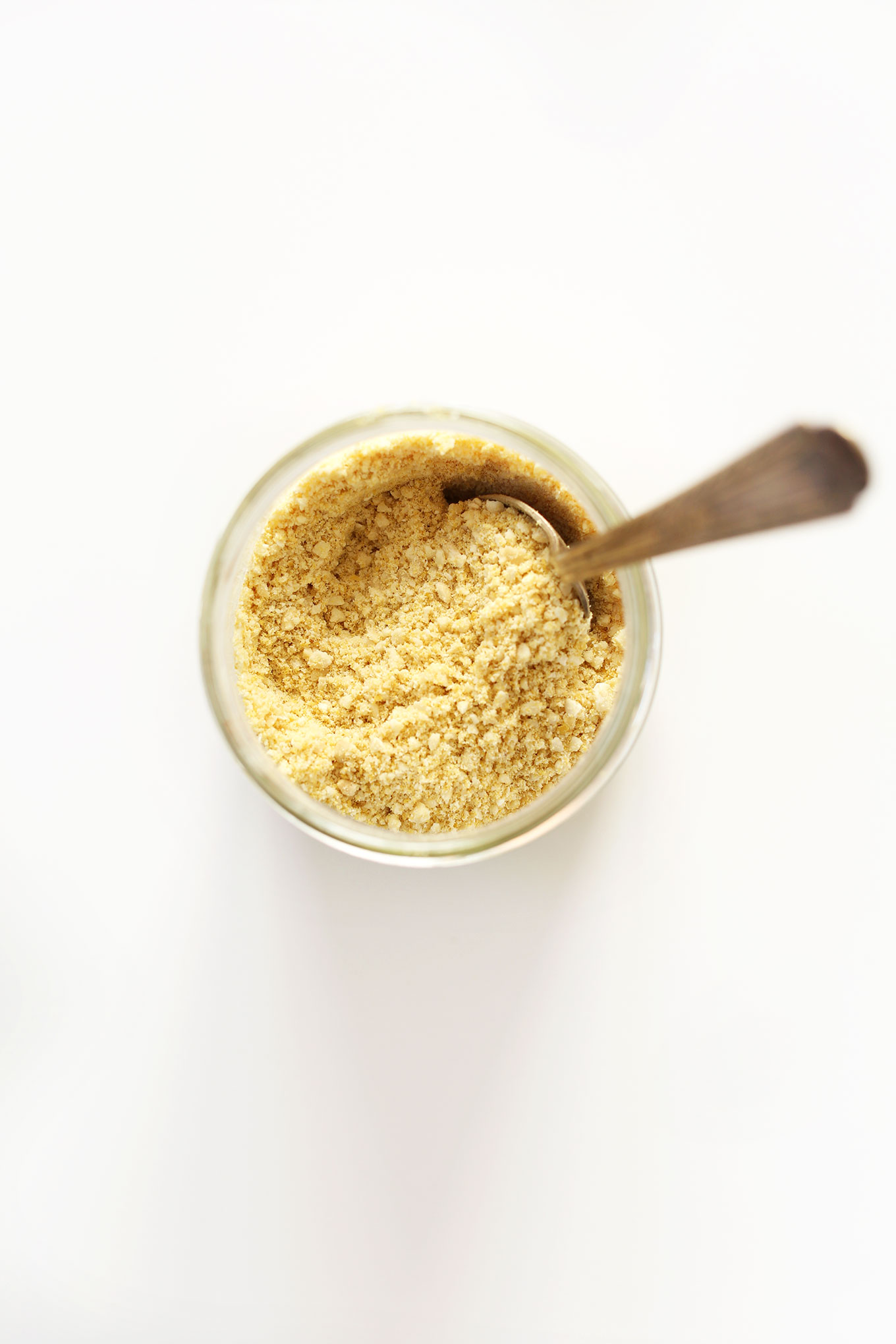 Jar of homemade Vegan Parmesan Cheese